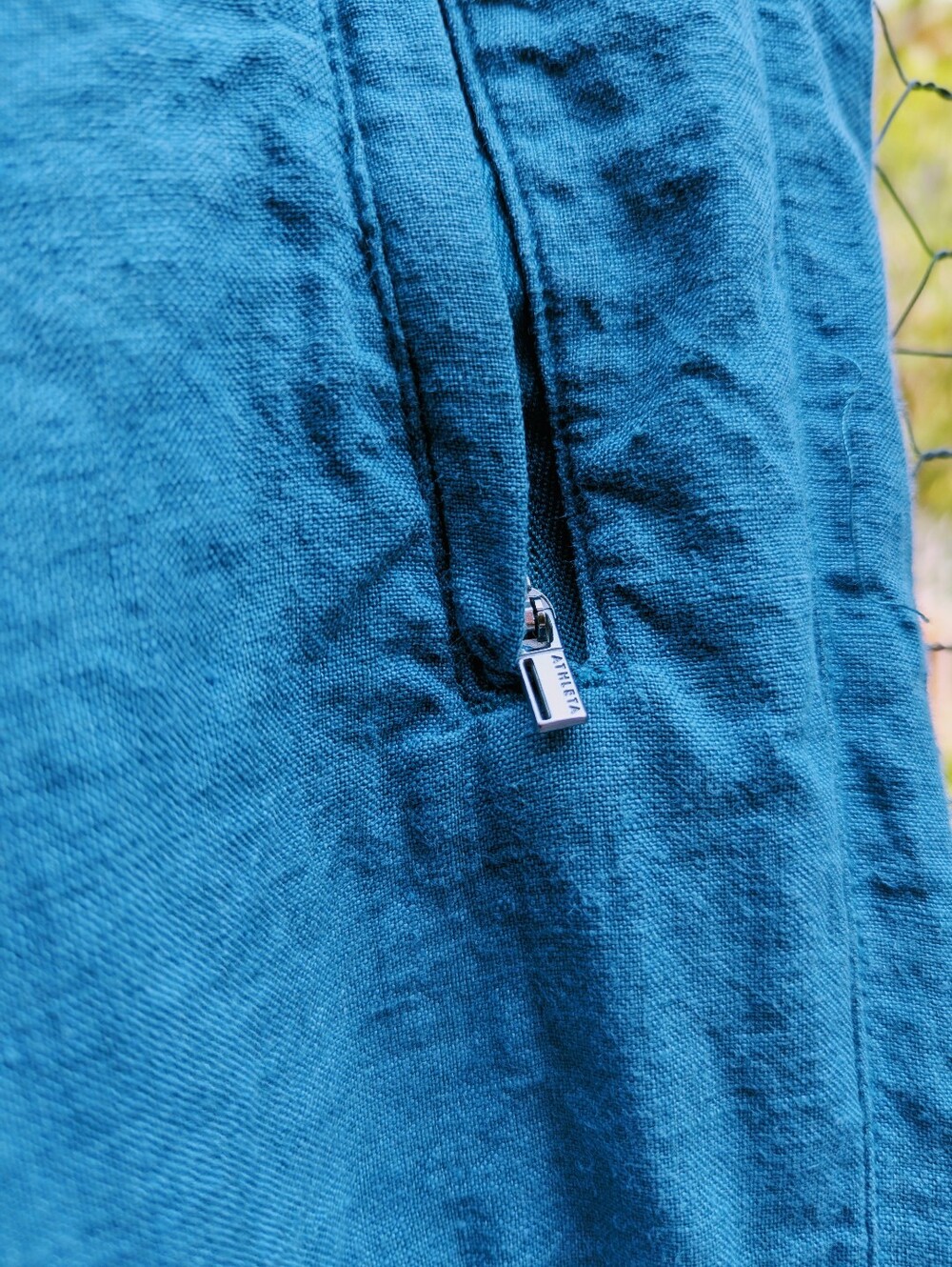 Plus Size Athleta Linen Wide Leg Pants | Size 24 | Turquoise | Drawstring - Picture 3 of 12